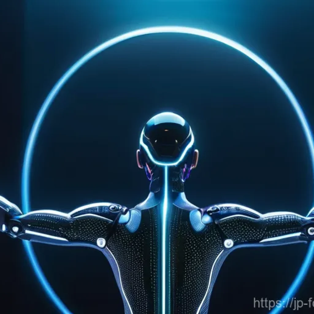 AI 생성 음악과 감성 창작 - **Prompt:** "A majestic, futuristic AI entity, depicted as a graceful humanoid figure made of swirli...