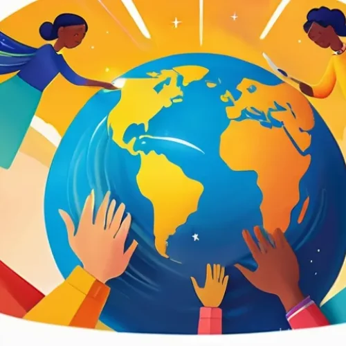 크라우드 펀딩을 통한 창작 지원 - **"Dreams Take Flight Through Collective Support"**: A vibrant, cheerful digital painting featuring ...